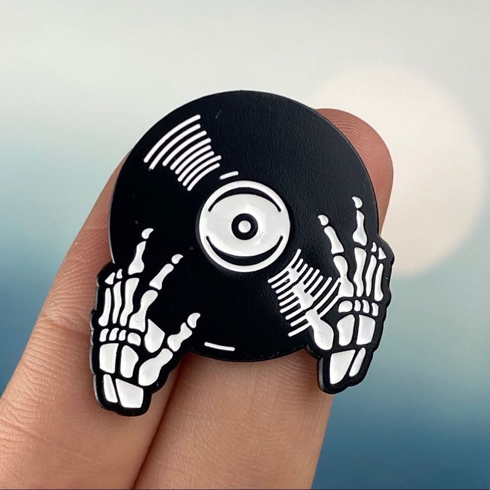 Skeletal DJ Enamel Pin/ Brooch Lapel